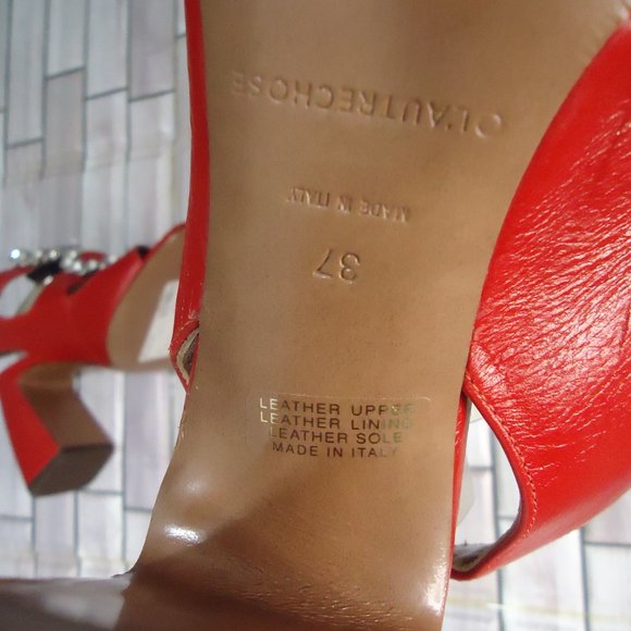 SIZE 37. L'Autrechose Chose crystal buckle leather sandals. - Picture 14 of 16